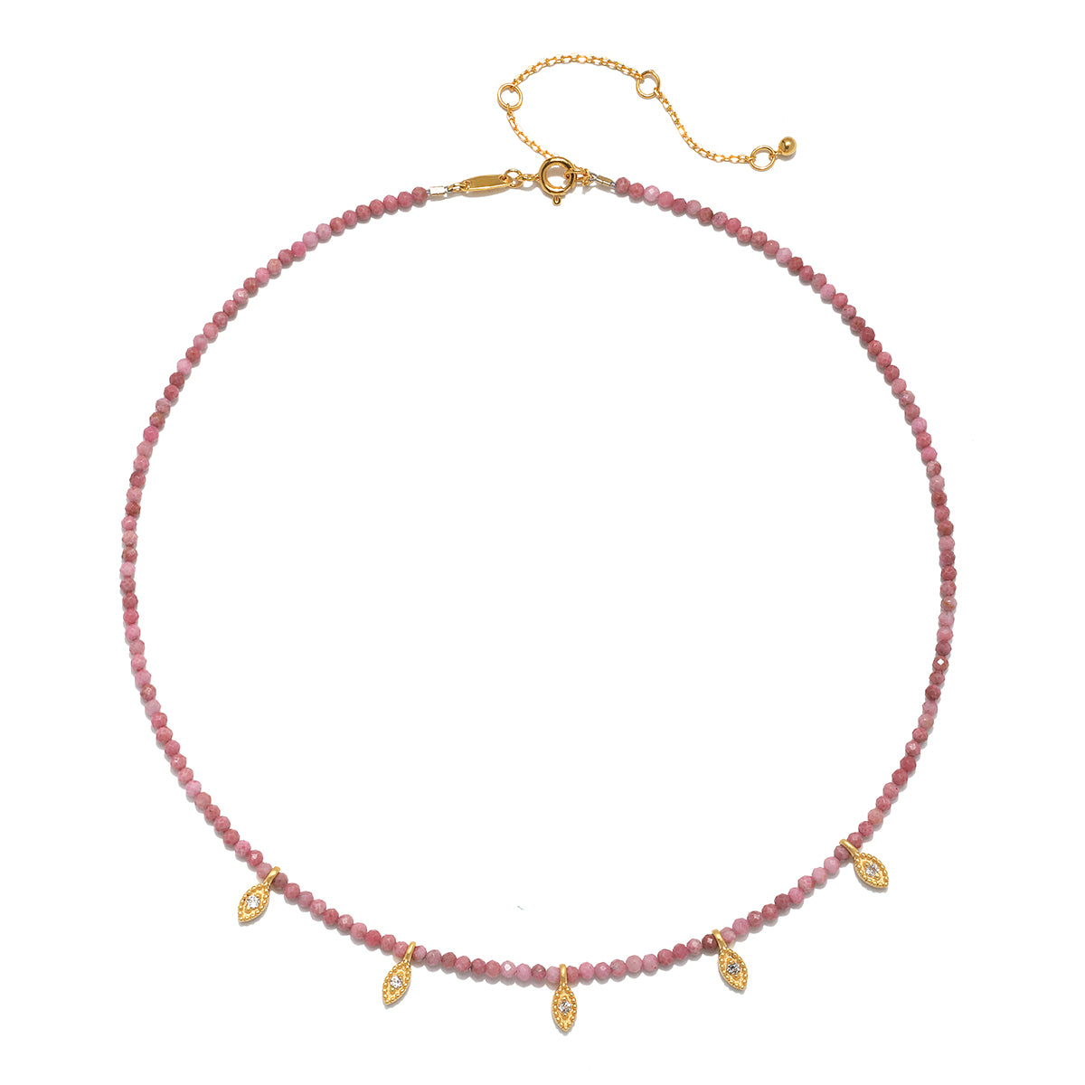 Transformed by Healing Rhodonite Lotus Petal Choker Necklace featuring elegant rhodonite beads and gold-plated lotus petal charms. This spiritual jewelry symbolizes transformation and renewal, making it a perfect talisman for meditation and manifestation. Ideal for yoga enthusiasts and those seeking meaning in their accessories, this piece resonates with the energies of the sun and moon, providing protection and fostering inner growth.