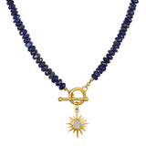 Brilliant Light Lapis Starburst Necklace