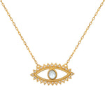 Close-up of the eye pendant from the Intention of Protection Necklace Set, depicting the intricate design that serves as a talisman for spiritual protection and meaningful manifestation.