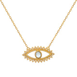 Close-up of the eye pendant from the Intention of Protection Necklace Set, depicting the intricate design that serves as a talisman for spiritual protection and meaningful manifestation.