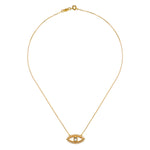 Elegant eye pendant necklace from the Intention of Protection Necklace Set, showcasing its details as a piece of spiritual jewelry meant for protection and inner peace in yoga and meditation practices.