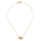 Elegant eye pendant necklace from the Intention of Protection Necklace Set, showcasing its details as a piece of spiritual jewelry meant for protection and inner peace in yoga and meditation practices.