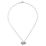 The Elephant Love Silver Necklace displayed elegantly on a flat surface, showcasing its detailed craftsmanship. This spiritual jewelry serves as a talisman for love and good fortune, ideal for those seeking meaningful accessories for meditation.