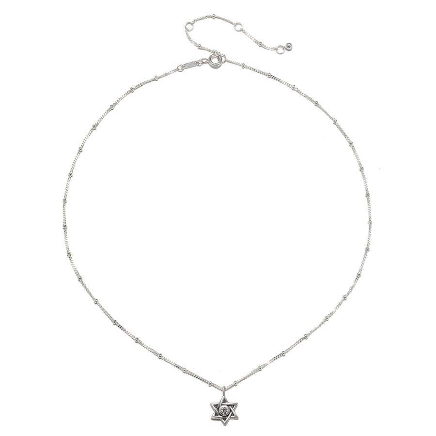 Guiding Faith Silver Star of David Necklace