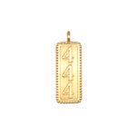 Guided Support Angel Number 444 Charm, a meaningful piece of spiritual jewelry symbolizing guidance and support, perfect for meditation, talisman, or yoga practice. This charming pendant, crafted in 18k gold plate, reflects the essence of manifestation and protection, embodying the energy of the sun and moon for a deeper connection to your path.