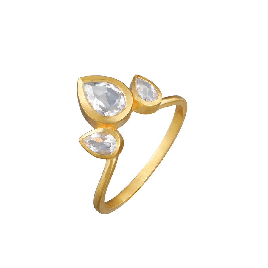 Manifesting Dreams White Topaz Petal Ring