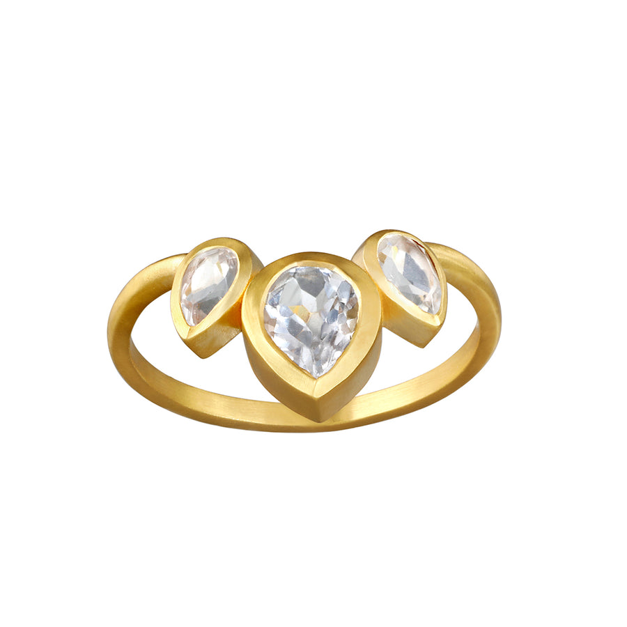 Manifesting Dreams White Topaz Petal Ring