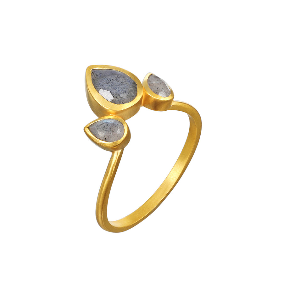 Awaken Intuition Labradorite Petal Ring