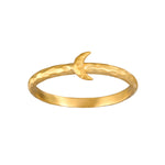 Gold-toned bangle ring with a crescent moon-shaped detail on top.