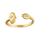 Hamsa & Evil Eye Adjustable Ring