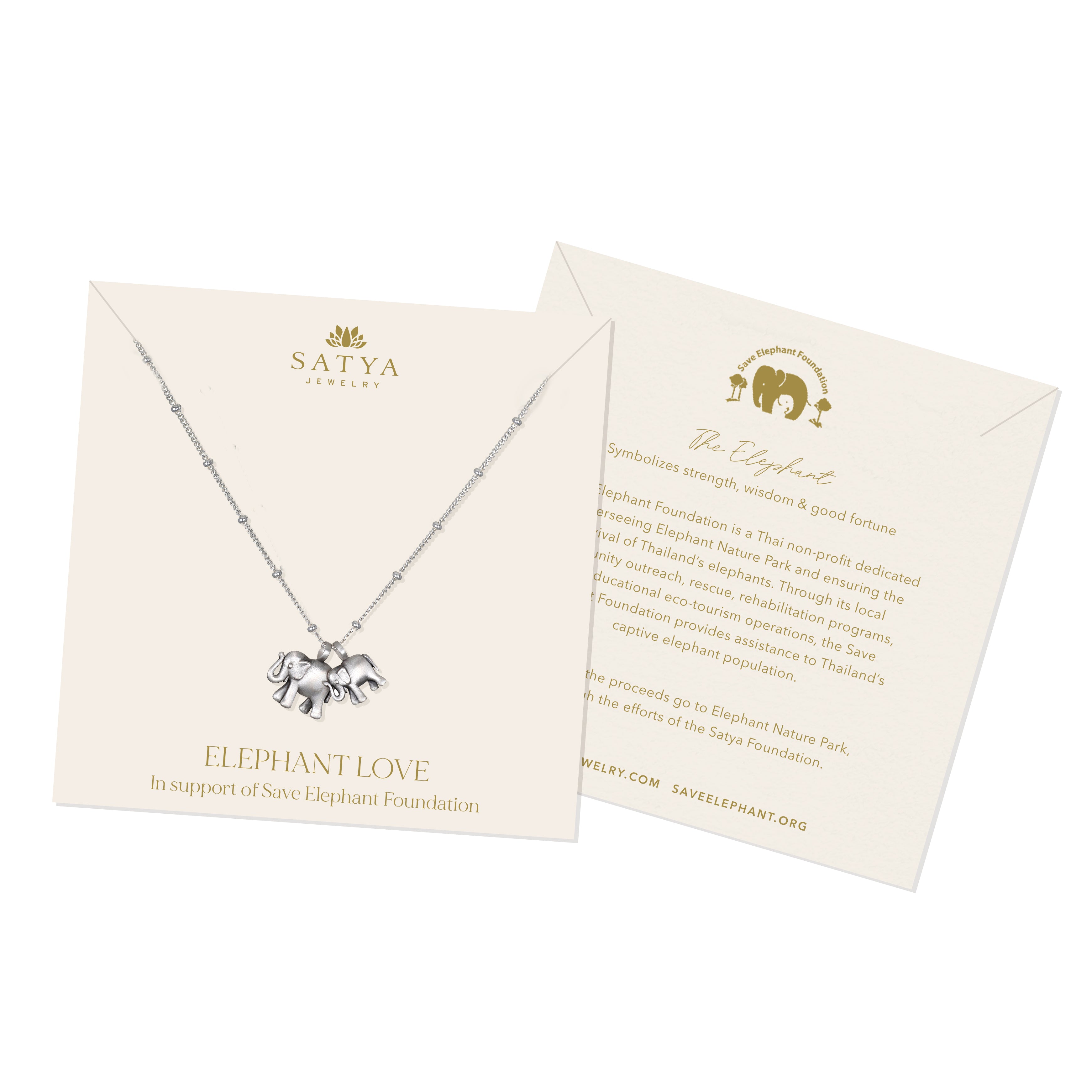 Elephant Love Silver Necklace | Satya Jewelry