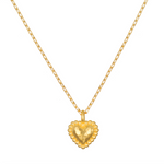 True Heart Gold Pendant Necklace featuring a delicate heart-shaped pendant, embodying love and compassion. A meaningful piece of spiritual jewelry, perfect for meditation and manifestation, symbolizing protection and connection to the sun and moon. Ideal for yoga enthusiasts seeking a talisman of positive energy.
