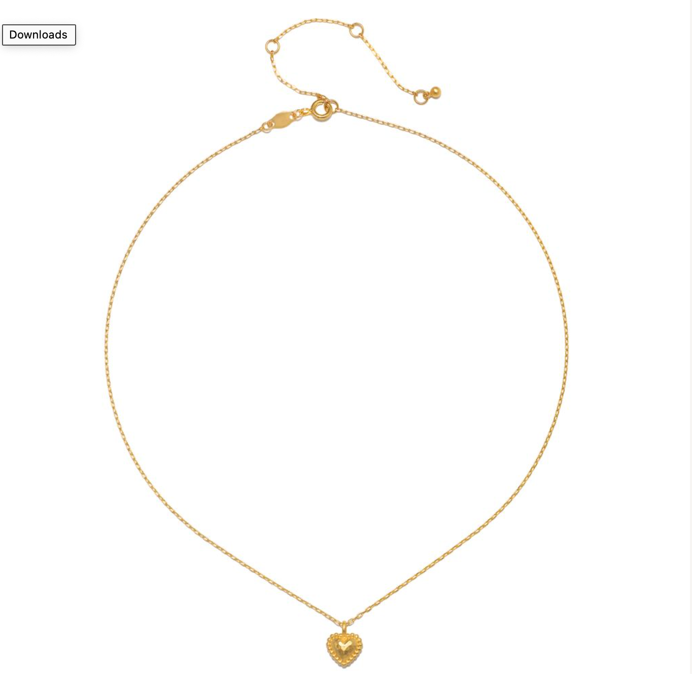True Heart Gold Pendant Necklace displayed flat, highlighting its intricate design and 18kt gold plating, making it a beautiful addition to spiritual jewelry for manifestation and protection.