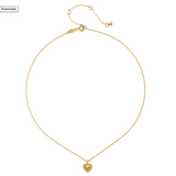 True Heart Gold Pendant Necklace displayed flat, highlighting its intricate design and 18kt gold plating, making it a beautiful addition to spiritual jewelry for manifestation and protection.