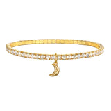 Sparkle With Intention White Topaz Moon Stretch Bracelet