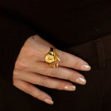 Taryn Truly Protect Your Peace Citrine Shield Ring