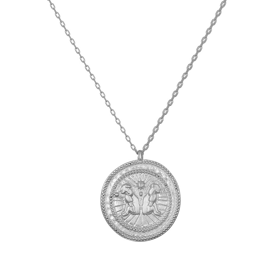 Silver  Zodiac Pendant Necklace - Gemini