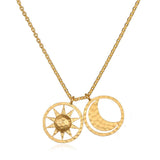 Celestial Double Coin Cut out Necklace