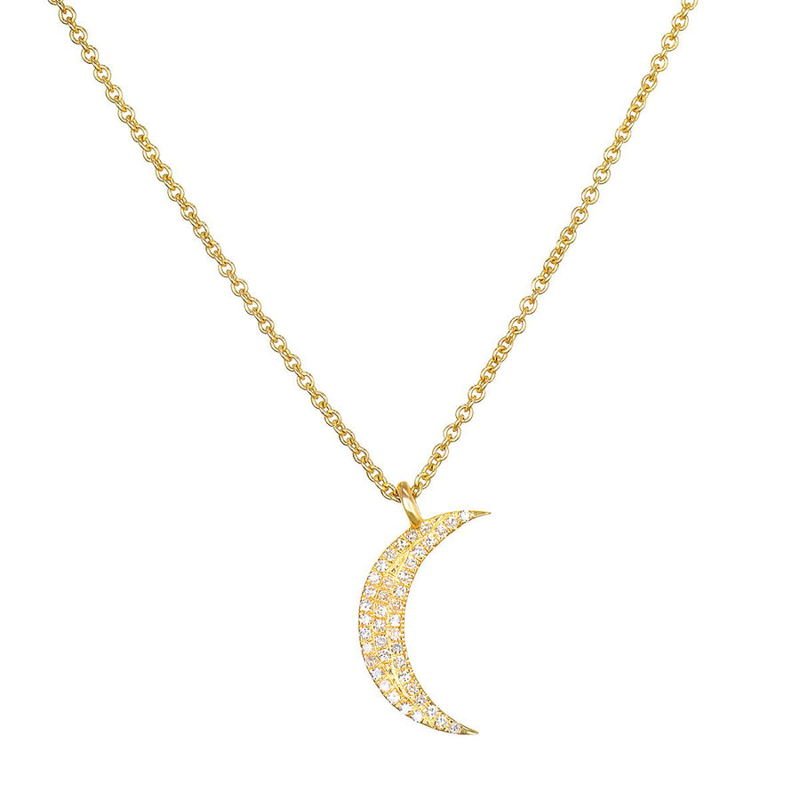 Moon Diamond 14kt Gold Pendant Necklace