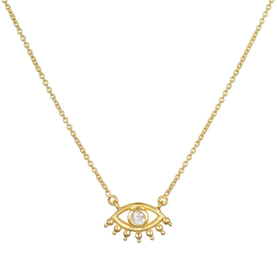 Evil Eye Diamond 14kt Gold Necklace