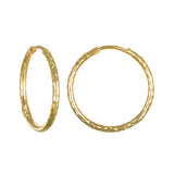Medium Hoop 14kt Gold Earrings showcasing elegant design, perfect for everyday wear. This spiritual jewelry piece serves as a meaningful charm for those who embrace meditation and manifestation, representing harmony and protection like the sun and moon.