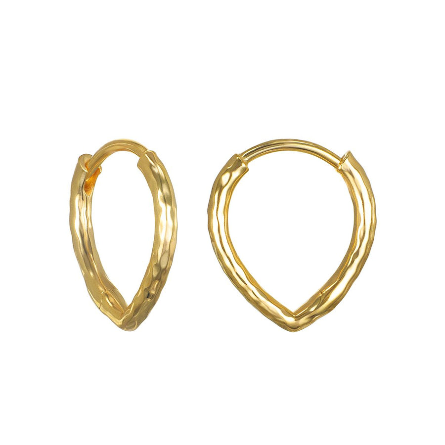 Lotus Petal 14kt Gold Huggie Earrings