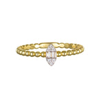 Diamond 14kt Gold Marquise Ring beautifully designed with a beaded band, showcasing a stunning marquise diamond. This piece is perfect for those who appreciate spiritual jewelry and seek meaningful adornments for meditation and manifestation, embodying attributes of clarity and power.