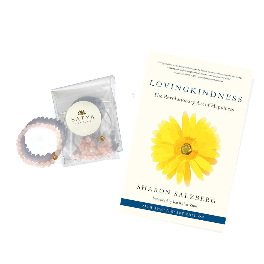 Lotus Rose Quartz Bracelet Kit Unconditional Love + Lovingkindness Book