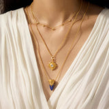 Sacred Protector Lapis Celestial Locket Necklace