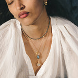 Awakened Intuition Labradorite Lotus Charm Cord Necklace