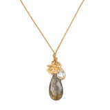 Awakened Intuition Labradorite Lotus Charm Cord Necklace