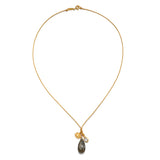 Awakened Intuition Labradorite Lotus Charm Cord Necklace