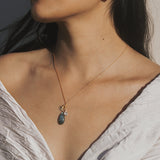 Awakened Intuition Labradorite Lotus Charm Cord Necklace