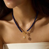 Brilliant Light Lapis Starburst Necklace