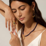 Brilliant Light Lapis Starburst Necklace