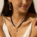 Brilliant Light Lapis Starburst Necklace