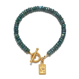 Guided by Intuition Mystic Green Labradorite Celestial Toggle Bracelet