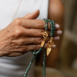Trust Your Wisdom Mystic Green Labradorite Heart Toggle Necklace