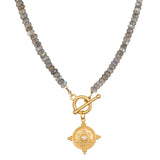 Intuitive Path Beaded Labradorite Mandala Toggle Necklace