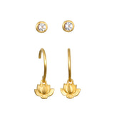 Manifesting New Beginnings White Topaz Lotus Earring Set