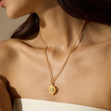 Moon Phases Moonstone Manifestation Locket Necklace