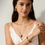 Sacred Protector Lapis Celestial Locket Necklace