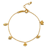 Sacred Symbols White Topaz Charm Bracelet