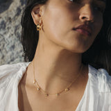 Sacred Symbols White Topaz Charm Choker Necklace