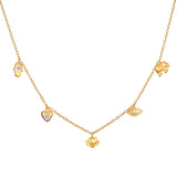 Sacred Symbols White Topaz Charm Choker Necklace