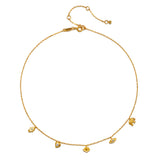Sacred Symbols White Topaz Charm Choker Necklace