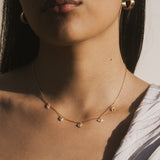 Sacred Symbols White Topaz Charm Choker Necklace