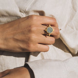 Truth in Bloom Labradorite Lotus Spinner Ring