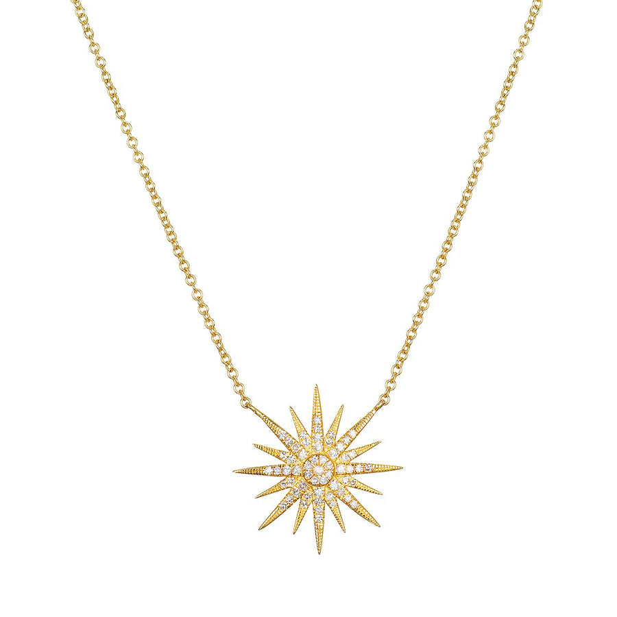 Starburst Diamond 14kt Gold Necklace
