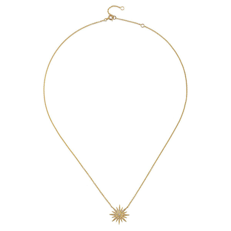 Starburst Diamond 14kt Gold Necklace